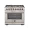 Forno Capriasca Titanium Professional 36In. Freestanding Dual Fuel Range FFSGS6187-36 - alternate 1